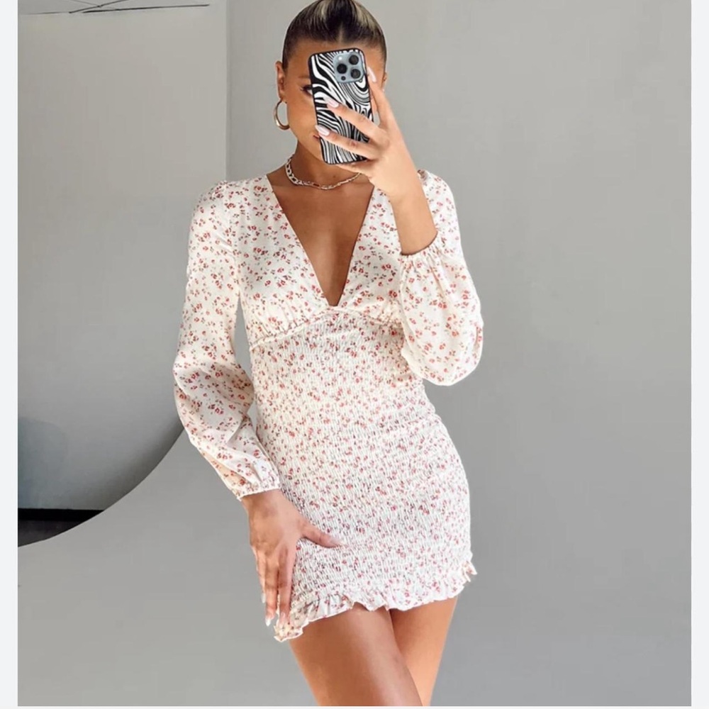 Princess Polly Pink Floral Long Sleeve Dress